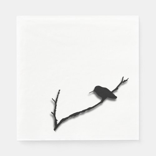 Paper Napkin _ Hummingbird Silhouette on Branch