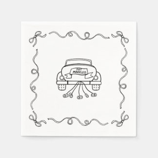 Paper Napkin - Just Married - Getaway Car