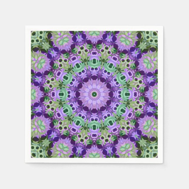 Paper Napkin Mandala round pattern kaleidoscope re (Front)
