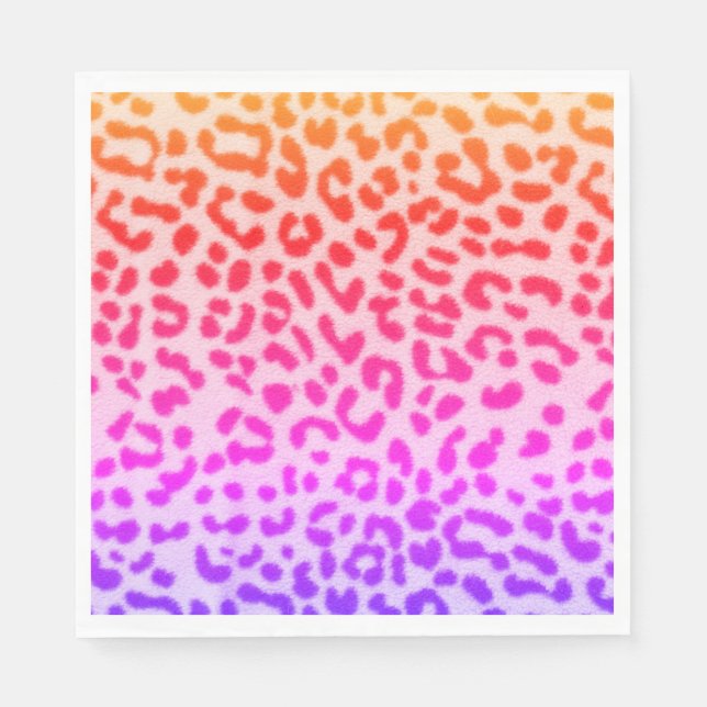 Paper Napkin Neon Leopard Print (Front)