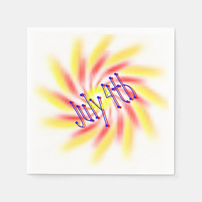 Paper Napkin - Pinwheel Fireworks (Front)