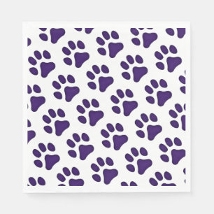 Paper Napkin Purple Paw Prints