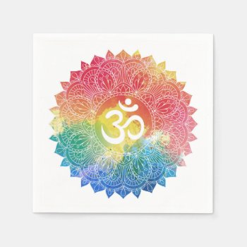 Paper Napkin : Rainbow Mandala by TINYLOTUS at Zazzle