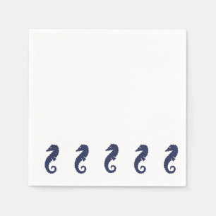 Paper Napkin - Sea Horses (navy blue)