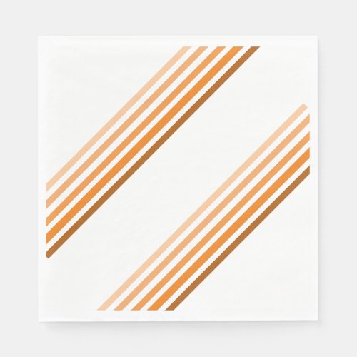 Paper Napkin _ Shades of Orange Diagonal Stripes