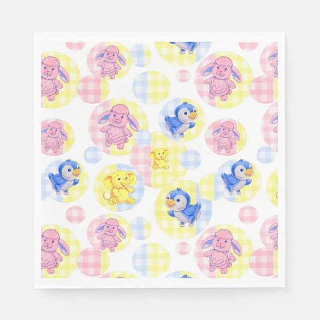 Paper Napkin Toy Animal Gingham (Front)