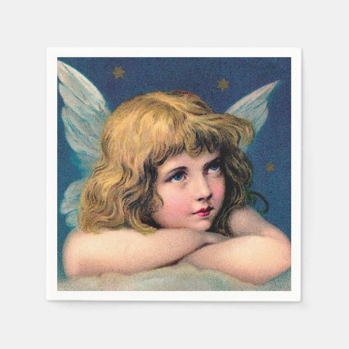 PAPER NAPKIN  VINTAGE CHRISTMAS ANGEL