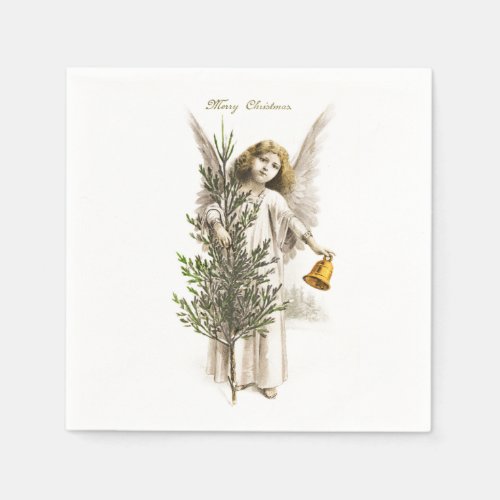 PAPER NAPKIN  VINTAGE CHRISTMAS ANGEL