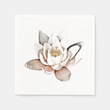 Paper Napkin : White Lotus by TINYLOTUS at Zazzle