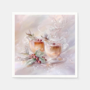 Paper Napkin-White Victorian Christmas Napkins