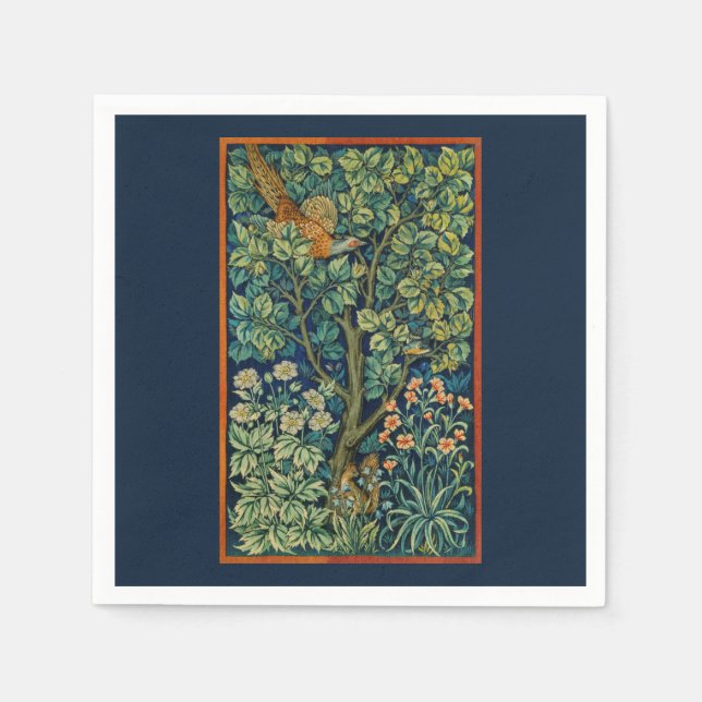 PAPER NAPKIN : WILLIAM MORRIS : PHEASANT DESIGN (Front)