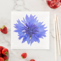 Paper Napkin-with blue cornflower