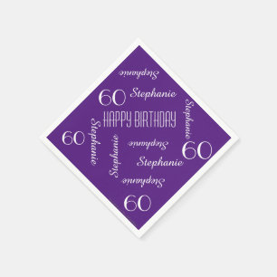 Paper Napkins, 60th Birthday Party Repeating Names Napkins