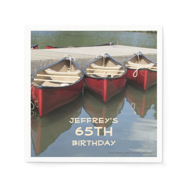 Paper Napkins 65th Birthday Party, Red Canoes