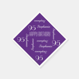 Paper Napkins, 95th Birthday Party Repeating Names Napkins