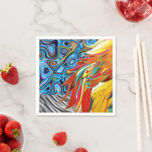 Paper Napkins, Abstract Colors Napkins (Insitu)