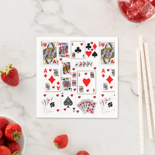 Paper Napkins, Ace Playing Cards Napkins (Insitu)