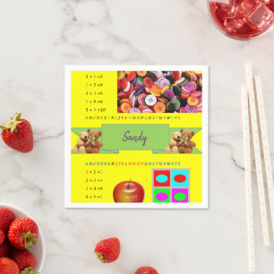 Paper Napkins, Alphabet Numbers Napkins