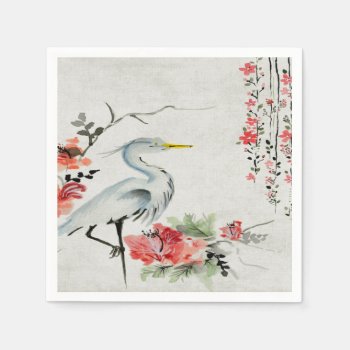 Paper Napkins Asian Crane Flower by Lighthouse_Route at Zazzle