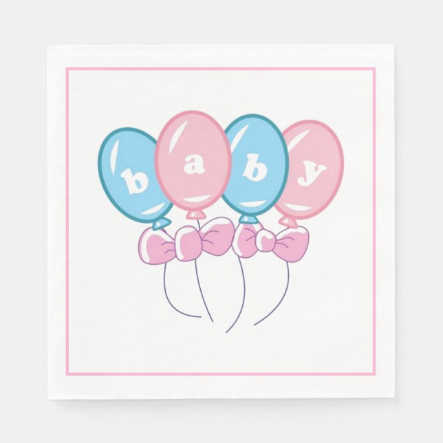 Paper Napkins-Baby Balloons Napkins (Front)