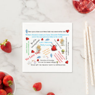 Paper Napkins, Baby Shower Baby Arrival Welcome Napkins