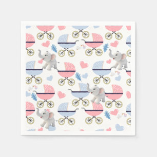 Paper Napkins Baby Stroller Elephant Stork