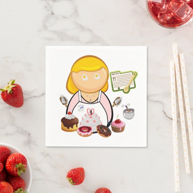 Paper Napkins, Bakery Bake Cakes Eggs Napkins (Insitu)