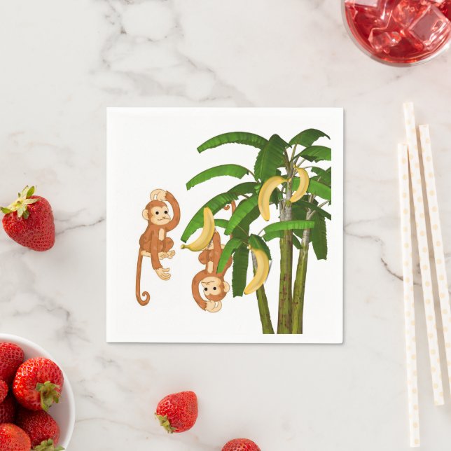 Paper Napkins, Banana Tree Monkeys Napkins (Insitu)