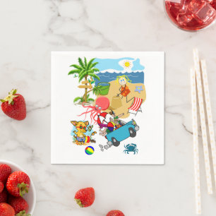 Paper Napkins, Beach Fun Octopus Napkins