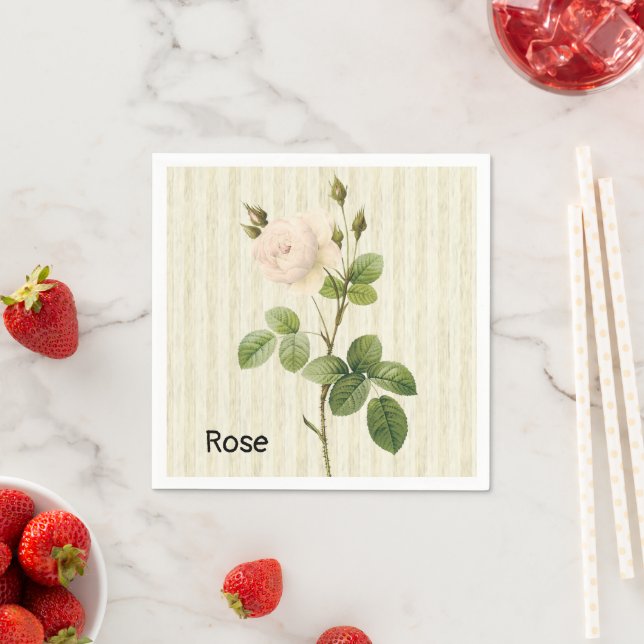 Paper Napkins, Beige Rose Napkins (Insitu)