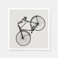 paper napkins bike bicycle white black