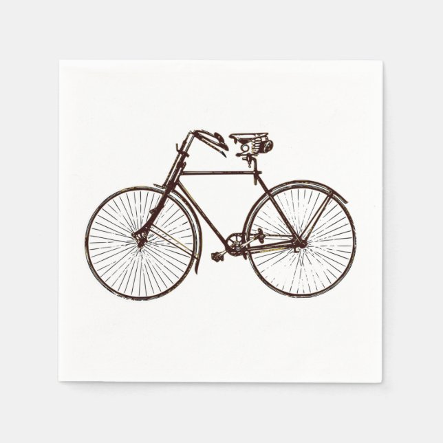 paper napkins  bike bicycle white brown (Front)
