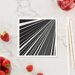 Paper Napkins, Black and White Stripe Napkins