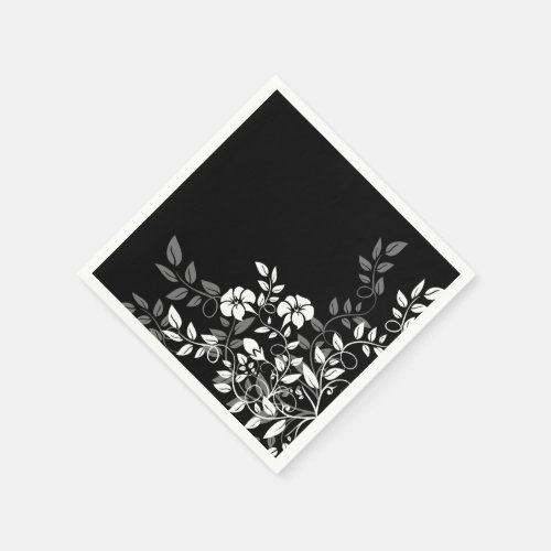 Paper Napkins_Black Floral Napkins