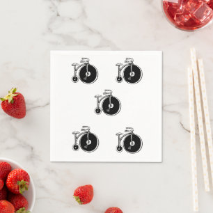 Paper Napkins, Black & White Bicycles Vintage Napkins