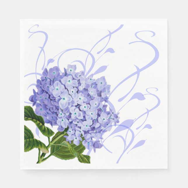 Paper Napkins-Blue Hydrangea Paper Dinner Napkins (Front)
