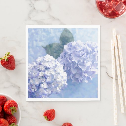 Paper NapkinsBlue Hydrangeas Napkins Zazzle