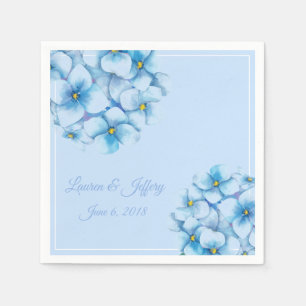 Paper Napkins-Blue Hydrangeas Napkins
