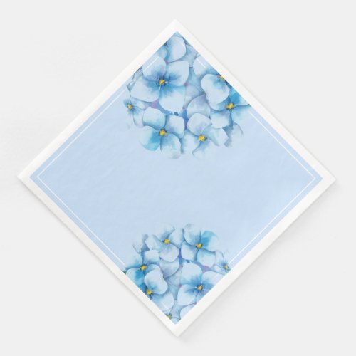 Paper Napkins_Blue Hydrangeas Paper Dinner Napkins