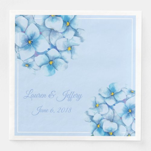 Paper Napkins_Blue Hydrangeas Paper Dinner Napkins