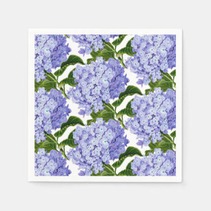Paper Napkins-Blue Hydrangeas Paper Dinner Napkins