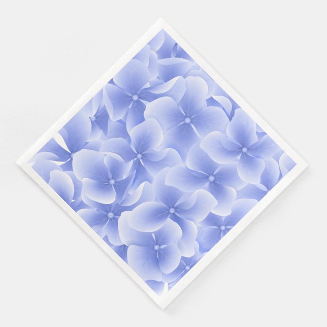Paper Napkins-Blue Hydrangeas Paper Dinner Napkins (Corner)