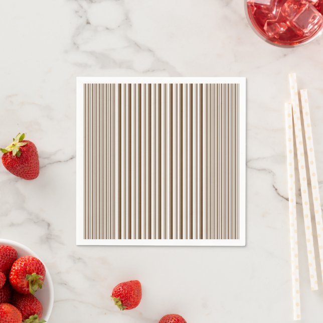 Paper Napkins, Brown Stripe Napkins (Insitu)