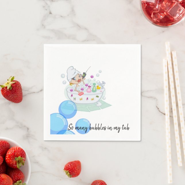 Paper Napkins, Bubble Bath Bathroom Napkins (Insitu)