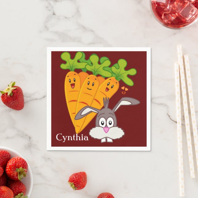 Paper Napkins, Carrots Rabbit Napkins (Insitu)