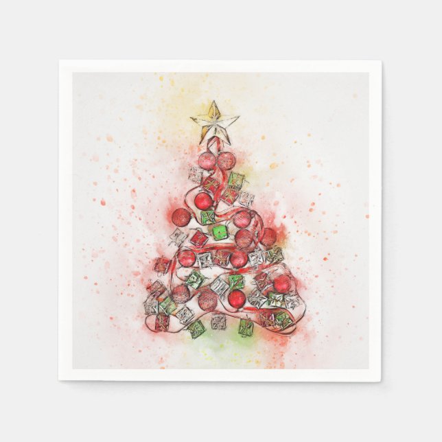 Paper Napkins.  Christmas. Napkins (Front)
