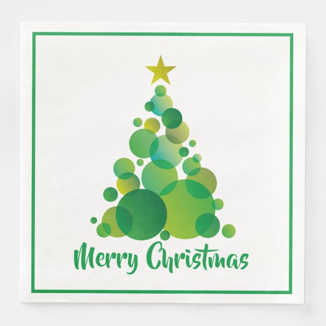 Paper Napkins-Christmas Tree Paper Dinner Napkins (Front)