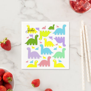 Paper Napkins, Colorful Dinosaur Napkins