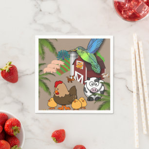 Paper Napkins, Cow Chickens Dog Farm Napkins