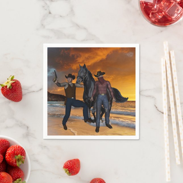 Paper Napkins, Cowboys Horse Country Napkins (Insitu)